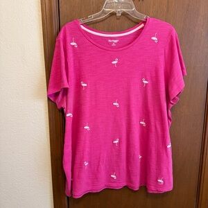 Kim Rogers Pink Flamingo Short Sleeve Tee